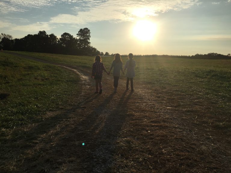 Garland sisters take a walk at sunset