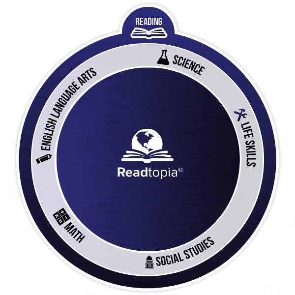 readtopia literacy curriculum for special needs graphic on Bridges Canada assitive technology website.