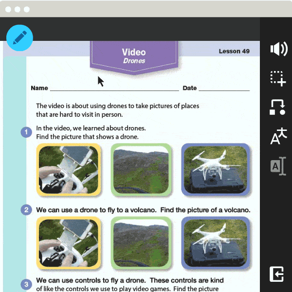Animation of worksheet annotation in Snap&Read