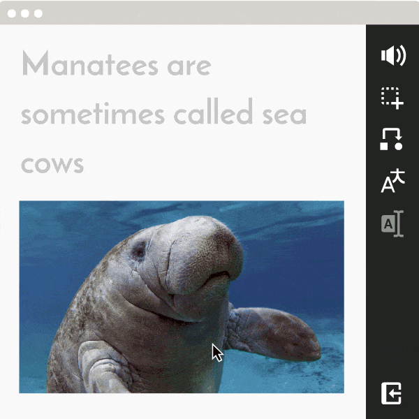 Animation showing study tools including highlighting, and image selection in Snap&Read
