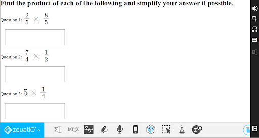 Screenshot of Math Worksheet with EquatIO.